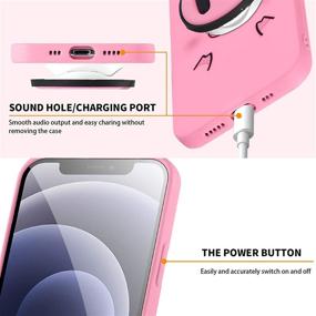 img 2 attached to HikerClub IPhone 12 Mini Case - Pink Pig Phone Case Cute 3D Cartoon Soft TPU Silicon Protective Case With Phone Holder Stand And Detachable Long Lanyard For Girls Children (12 Mini)