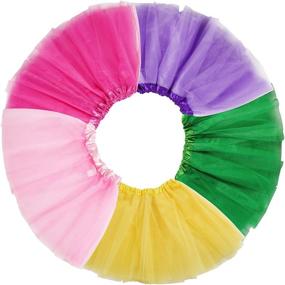 img 3 attached to 🌸 Jeowoqao Girls Tutu Set, 5pcs Dance Tutus Dress with 5pcs Flower Hairpins - Fits Kids Age 3-8