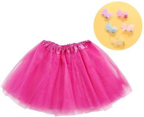 img 1 attached to 🌸 Jeowoqao Girls Tutu Set, 5pcs Dance Tutus Dress with 5pcs Flower Hairpins - Fits Kids Age 3-8