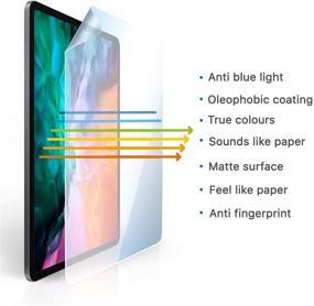 img 3 attached to 📱 Homy Paperfeel Screen Protector Kit [2-Pack] | iPad 10.2 2019-2021 | Anti-Blue Light & Anti-Glare | Eye Care, Drawing & Sensitivity | Scratch Proof | Bonus: WebCam Cover