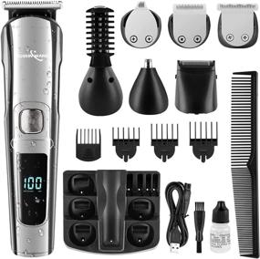 img 4 attached to 🧔 Boskinwang 11-in-1 Men's Grooming Kit with Beard Trimmer, Hair Clipper, Nose Trimmer, Electric Clippers, and More