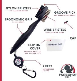 img 3 attached to 🏌️ Golf Club Brush with Groove Cleaning, Retractable Zip-line and Clip Extending 2 Feet, Golf Bag Attachment, Perfect Golf Gift - Golf Brushes