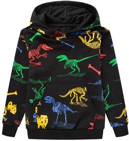 img 4 attached to Dinosaur-inspired TLAENSON Kids Hoodies: Hooded Pullover Sweatshirts for Boys and Girls