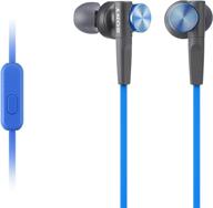 🎧 sony mdrxb50ap наушники/гарнитура с дополнительным басом и микрофоном для звонков по телефону в синем цвете логотип