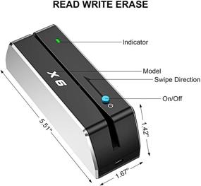 img 1 attached to X6 BT Bluetooth Magnetic Card Reader Writer USB 3 Tracks - Fast and Reliable Swipe Encoder