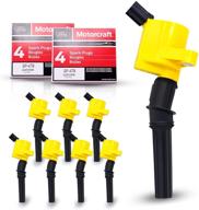 🔥 mas high-performance ignition coil dg508 & motorcraft spark plug sp479 - compatible with ford 4.6l 5.4l v8 dg457 dg472 dg491 crown victoria expedition f-150 f-250 mustang lincoln mercury (set of 8) logo
