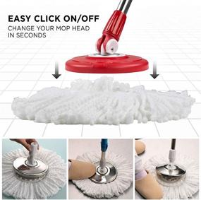 img 1 attached to 🧹 Premium Microfiber Mop Head Refills for 360° Spin Magic Mop - Round Shape Universal Size (4 Pack)