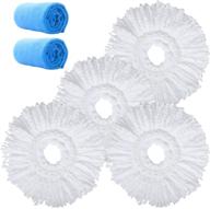 🧹 premium microfiber mop head refills for 360° spin magic mop - round shape universal size (4 pack) logo