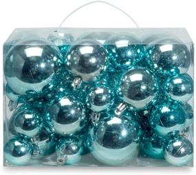 img 4 attached to 🎄 AMS Christmas Ball Ornaments Tree Collection 40ct Plated for Wedding, Thanksgiving, Party - Brilliance, Light Blue