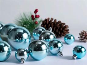 img 2 attached to 🎄 AMS Christmas Ball Ornaments Tree Collection 40ct Plated for Wedding, Thanksgiving, Party - Brilliance, Light Blue