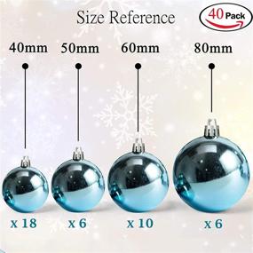 img 3 attached to 🎄 AMS Christmas Ball Ornaments Tree Collection 40ct Plated for Wedding, Thanksgiving, Party - Brilliance, Light Blue