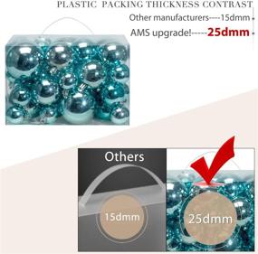 img 1 attached to 🎄 AMS Christmas Ball Ornaments Tree Collection 40ct Plated for Wedding, Thanksgiving, Party - Brilliance, Light Blue