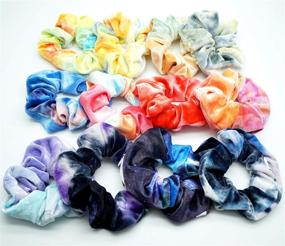 img 3 attached to 🌈 Rainbow Velvet Hair Scrunchies with Hidden Pocket - 12-Piece Zipper Elastic Hair Ties for Women and Girls, Colorful Hair Bands for Stylish Hair Accessories and Storage