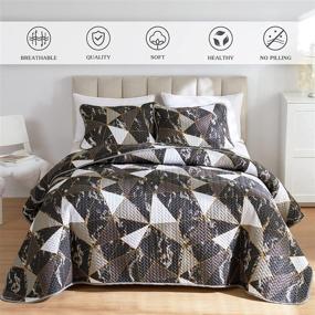 img 3 attached to FlySheep Geometric Bedspread Triangles Microfiber Bedding