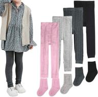 cute and cozy: auranso baby toddler girls 4-pack cable knit tights - warm stockings for ages 1-8t logo