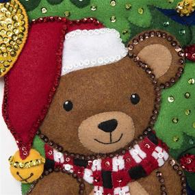 img 3 attached to 🧸 Bucilla 18-Inch Teddy Bear Felt Applique Christmas Stocking Kit