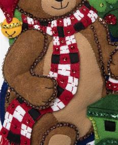 img 2 attached to 🧸 Bucilla 18-Inch Teddy Bear Felt Applique Christmas Stocking Kit