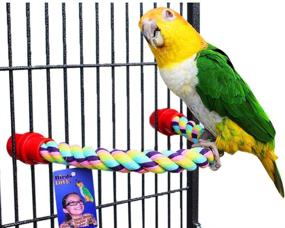 img 3 attached to Birds LOVE Cotton Rope Comfy Cable Perches: Find the Perfect Fit for Your Bird's Cage!