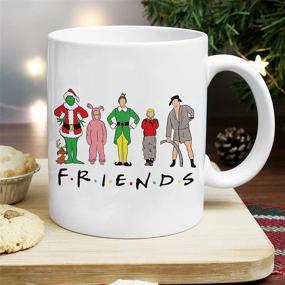 img 1 attached to 📺 Friends TV Show Coffee Mug, Grinch Elf Christmas Movie Watching Mugs - Hot Chocolate Cocoa Cups, Griswold Vacation Gifts for Friends, Men, Women