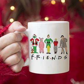 img 2 attached to 📺 Friends TV Show Coffee Mug, Grinch Elf Christmas Movie Watching Mugs - Hot Chocolate Cocoa Cups, Griswold Vacation Gifts for Friends, Men, Women