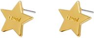 ⭐️ tarnish resistant gold star stud earrings with funny meme design, funny enamel pin with star design logo