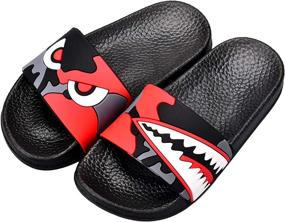 img 4 attached to 👟 JACKSHIBO Outdoor Sandals for Toddler Boys in Black - Style 66616