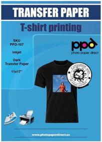 img 3 attached to 👕 PPD Inkjet Iron-On Dark T Shirt Transfers Paper 11x17" - Pack of 10 Sheets, Perfect for Vibrant Designs