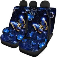 🦋 stylish and protective uniceu blue butterfly car seat covers for vehicle interior – front and back protectors with premium quality logo