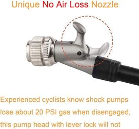 img 1 attached to 🚲 Venzo Mountain Bike High Pressure Dual Double Face Fork Shock Rear Suspension Mini Air Pump with Gauge - 300 PSI, No Air Loss Nozzle