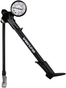 img 4 attached to 🚲 Venzo Mountain Bike High Pressure Dual Double Face Fork Shock Rear Suspension Mini Air Pump with Gauge - 300 PSI, No Air Loss Nozzle