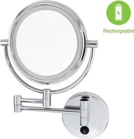 img 3 attached to 🔍 Mirko Lighted Makeup Mirror: Rechargeable Cordless Wall Mount Magnifying Mirror with 1x and 10x Magnification