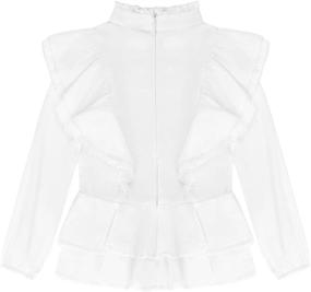 img 3 attached to 👚 Girls' Clothing: Trendy Peplum T Shirt with Casual Ruffled Sleeves