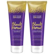 👩 blonde moment purple shampoo and conditioner duo pack for women with blonde, gray, or light hair - 8 ounce (1 of each) logo