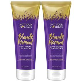 img 4 attached to 👩 Blonde Moment Purple Shampoo and Conditioner Duo Pack for women with blonde, gray, or light hair - 8 Ounce (1 of each)