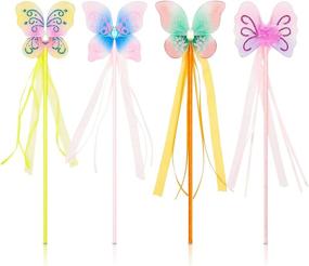 img 4 attached to 🦋 Delightful Butterfly Princess Wands - Perfect Party Favors for Girls' Fairy Birthday Bash (12 Pack)