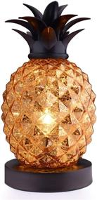 img 4 attached to 🍍 Sparkling Mercury Glass Pineapple Lamp: Glamorous Golden Table Lamp for Every Room, Celebrations & Thoughtful Gifting (Gold)