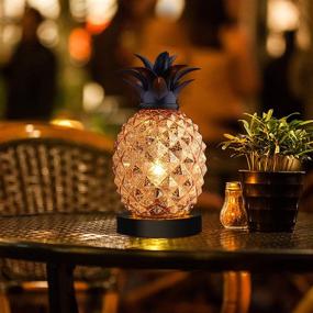 img 3 attached to 🍍 Sparkling Mercury Glass Pineapple Lamp: Glamorous Golden Table Lamp for Every Room, Celebrations & Thoughtful Gifting (Gold)