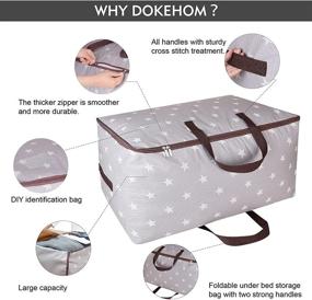 img 1 attached to 👕 DOKEHOM 100L Large Storage Bag: Ultimate Collapsible Clothes Bag for Maximum Storage, Thick Ultra Size Under Bed Storage, Moisture-Proof & Trendy Grey Star Design