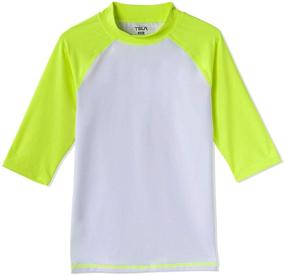 img 4 attached to 👕 Premium TSLA Short Sleeve Rashguard Rashie: Versatile Boys' Clothing for Ultimate Comfort and Protection