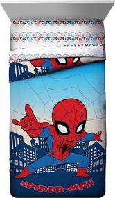 img 3 attached to Marvel Super Hero Adventures Go Spidey 4 Piece Toddler Bed Set: Soft Microfiber Comforter & Sheet Set with Spiderman - Official Marvel Product