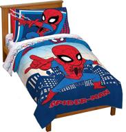 marvel super hero adventures go spidey 4 piece toddler bed set: soft microfiber comforter & sheet set with spiderman - official marvel product логотип