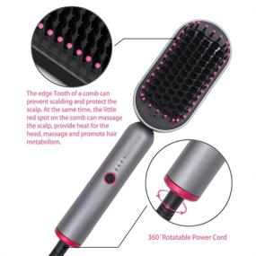 img 2 attached to Enhanced Hot Comb Hair Straightener Brush - Fast Warm Up, Anti-Scald, Auto Temperature Lock & Auto-Off - Easy Operation