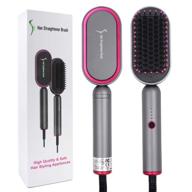 enhanced hot comb hair straightener brush - fast warm up, anti-scald, auto temperature lock & auto-off - easy operation logo