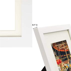 img 2 attached to 🖼️ Frametory Gallery Wall Frame Set - 7 Sizes 11x14, 8x10, 5x7 Picture Frames with Ivory Color Mat, Real Glass - White Collage Frames for Prints