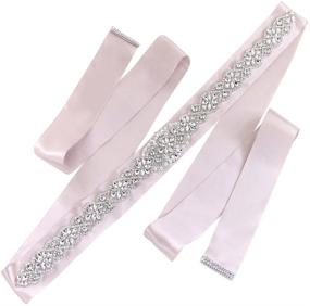 img 4 attached to Stunning Crystal-Beaded Bridal Wedding Belts for Rhinestone Formal Dress Sashes