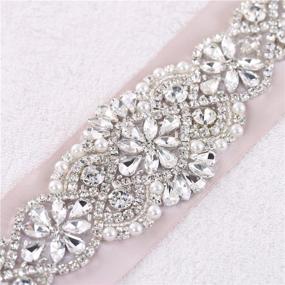 img 2 attached to Stunning Crystal-Beaded Bridal Wedding Belts for Rhinestone Formal Dress Sashes