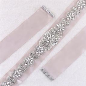 img 3 attached to Stunning Crystal-Beaded Bridal Wedding Belts for Rhinestone Formal Dress Sashes