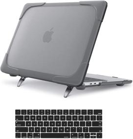 img 4 attached to 🔒 MOSISO Heavy Duty Plastic Hard Shell Case with Kickstand for MacBook Pro 13 inch 2019-2016, A2159 A1989 A1706 A1708, Grey with Keyboard Cover