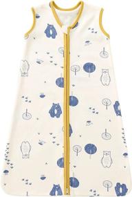 img 4 attached to 👶 BonbonPomme Baby Sleep Sack - 0.5 TOG Sleeveless Cotton 2-Way Zipper Unisex Wearable Blanket Sleeping Bag - Beige Bear Design - 0-6 Months - Infant Boys Girls