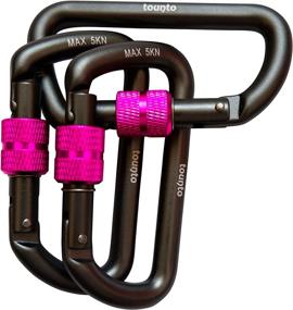 img 3 attached to 🔒 TOUNTO 3 Pack Heavy Duty Locking Carabiners: 7075 Aluminium D-Shaped Clips for Keychains and More!